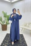 İndigo Premıum Fulya Abaya Tulum Takım Tesettür Giyim İndigo